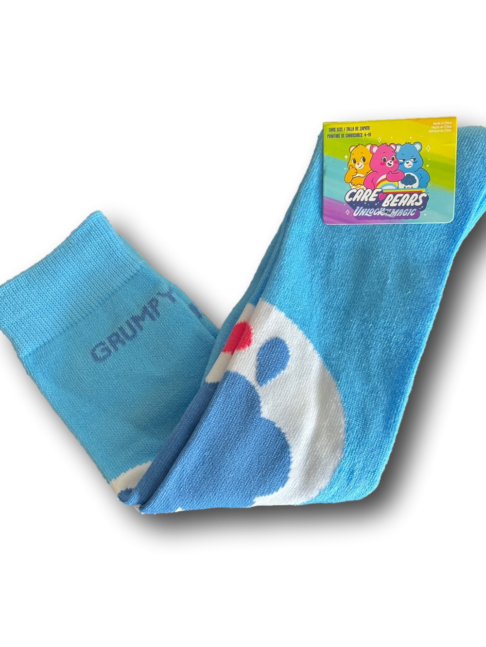 Care Bears Grumpy Bear Blue Knee Socks with Storm Cloud Graphic